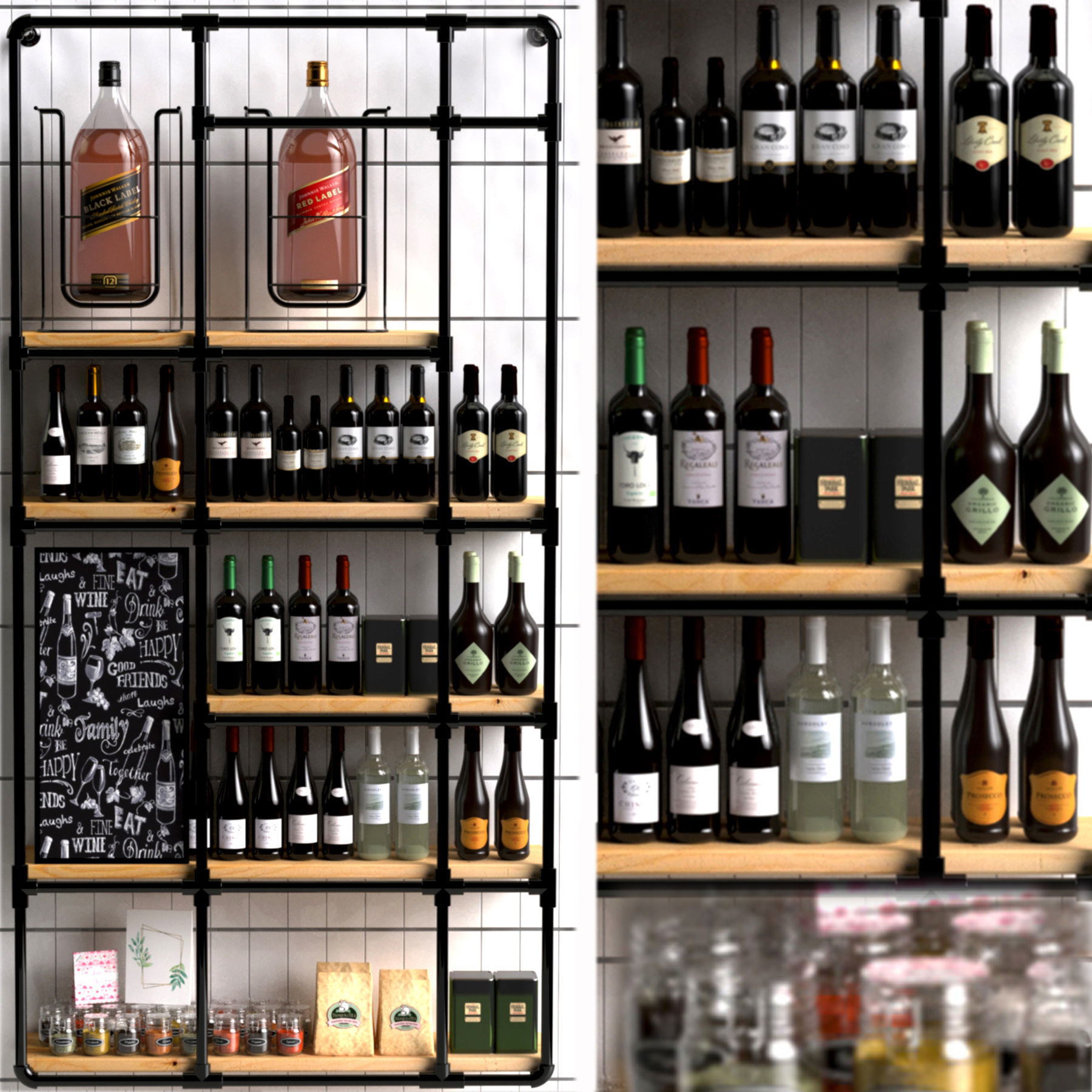 Rack with alcohol 3D model CGTrader