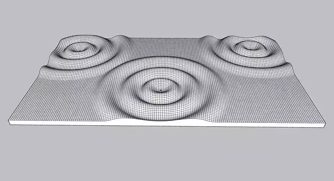 3 droplet ripple wave dwg model 3D model