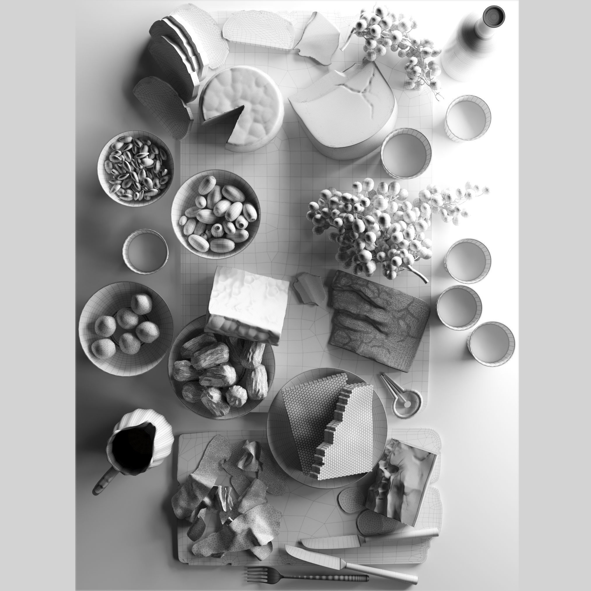 Yummy Cheese honey wine 3D model_1