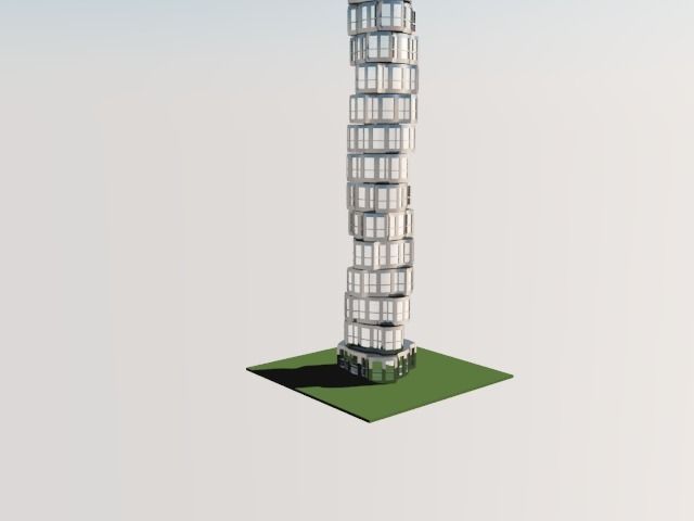 Skyscraper 3D polygonal 3D model_1
