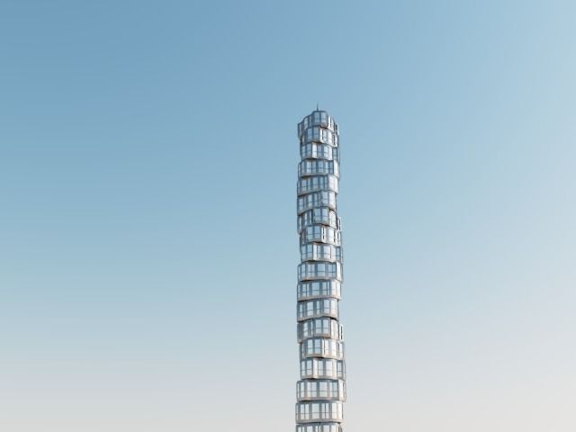 Skyscraper 3D polygonal 3D model_3