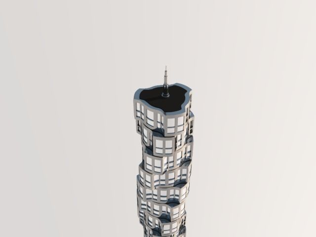 Skyscraper 3D polygonal 3D model_4