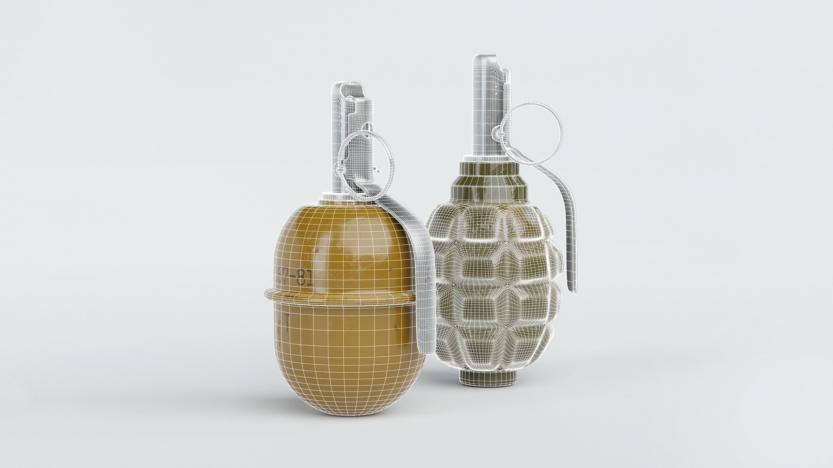 Grenade Pack - RGD-5 and F1 3D model_4