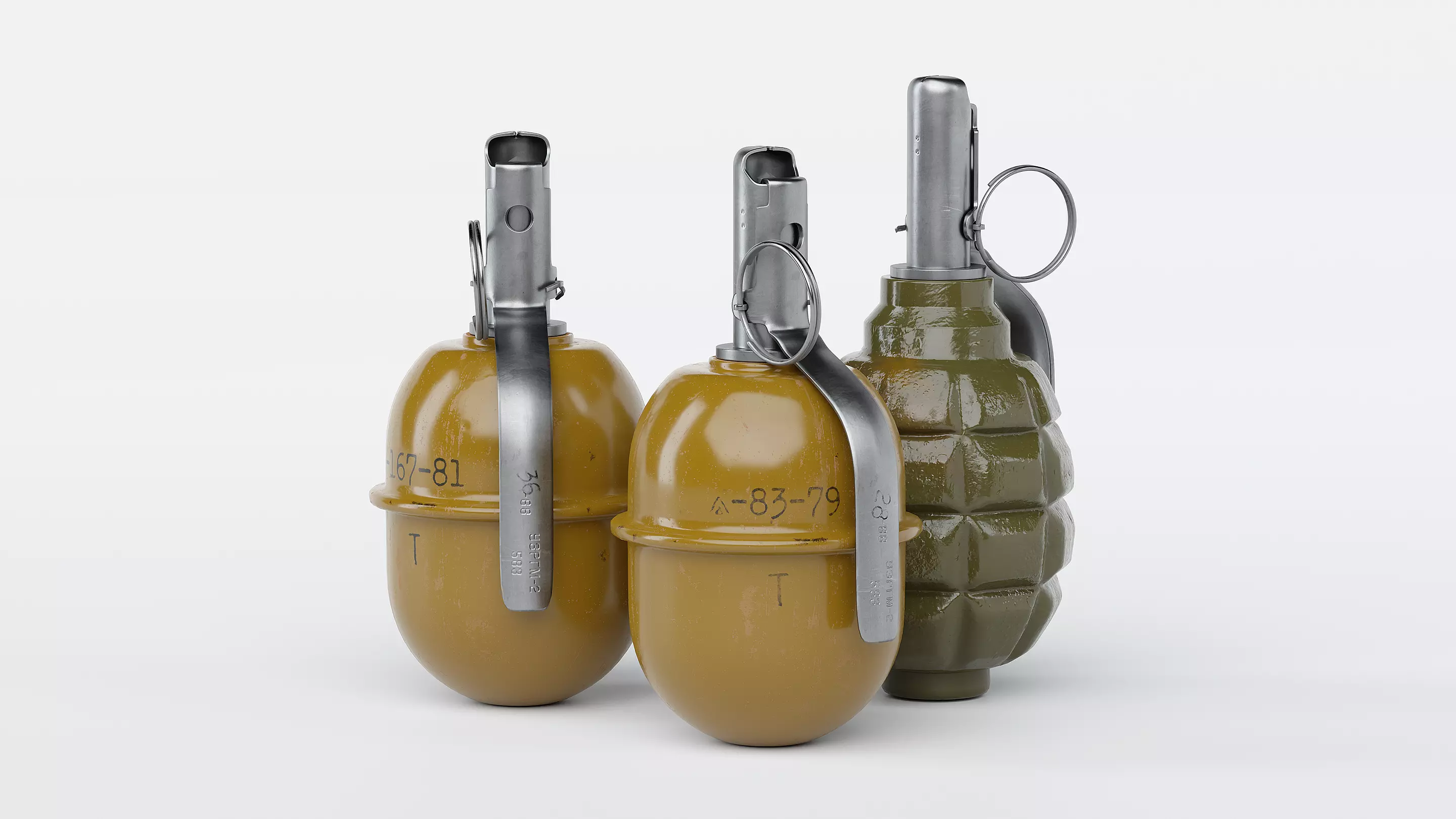 Grenade Pack - RGD-5 and F1 3D model_0