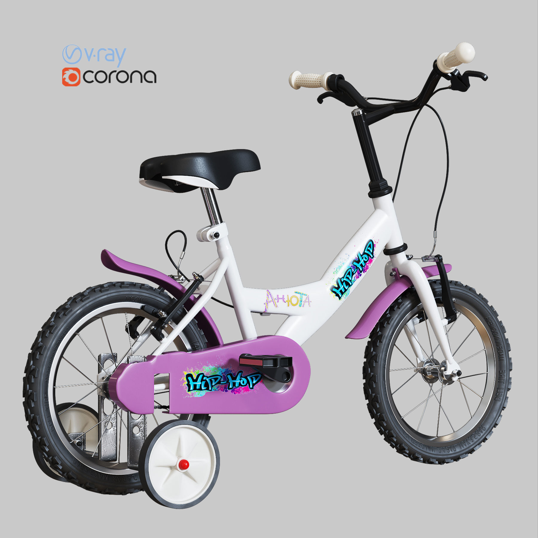 Children bicycle 3D model_1