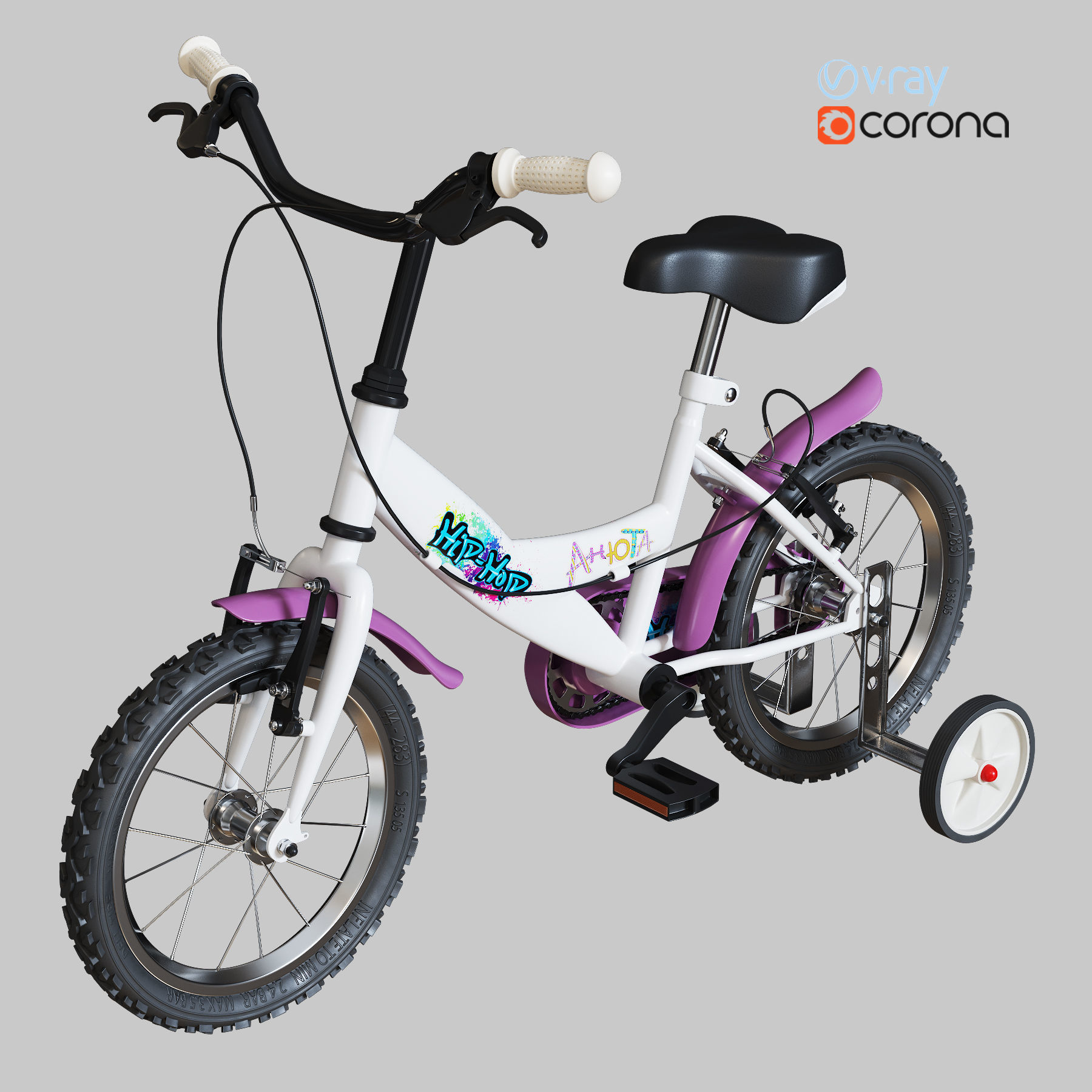 Children bicycle 3D model_3