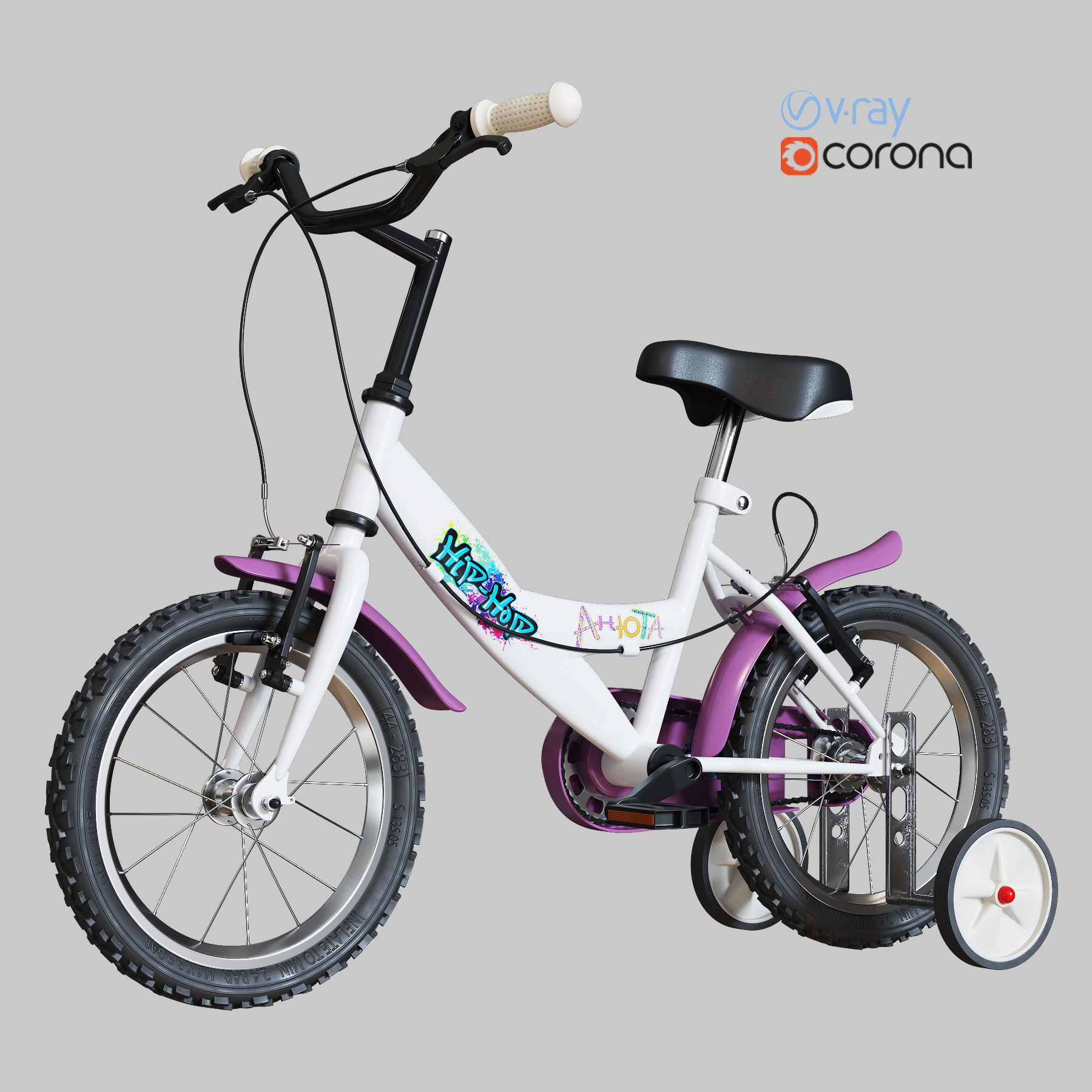 Children bicycle 3D model_0