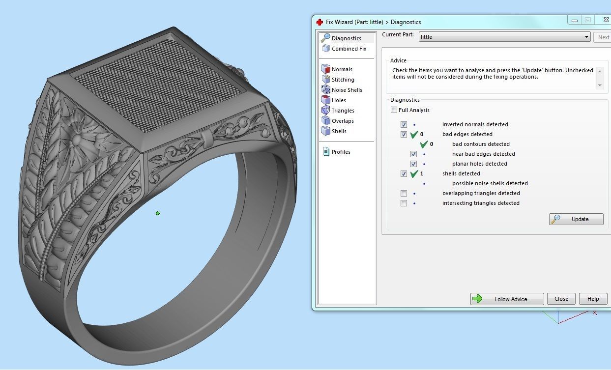 Mens ring with floral ornament two options 3D print model_8