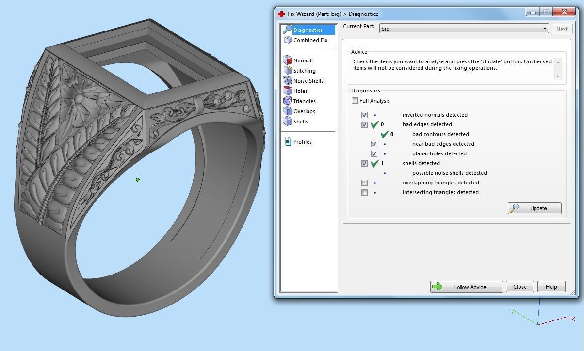 Mens ring with floral ornament two options 3D print model_7