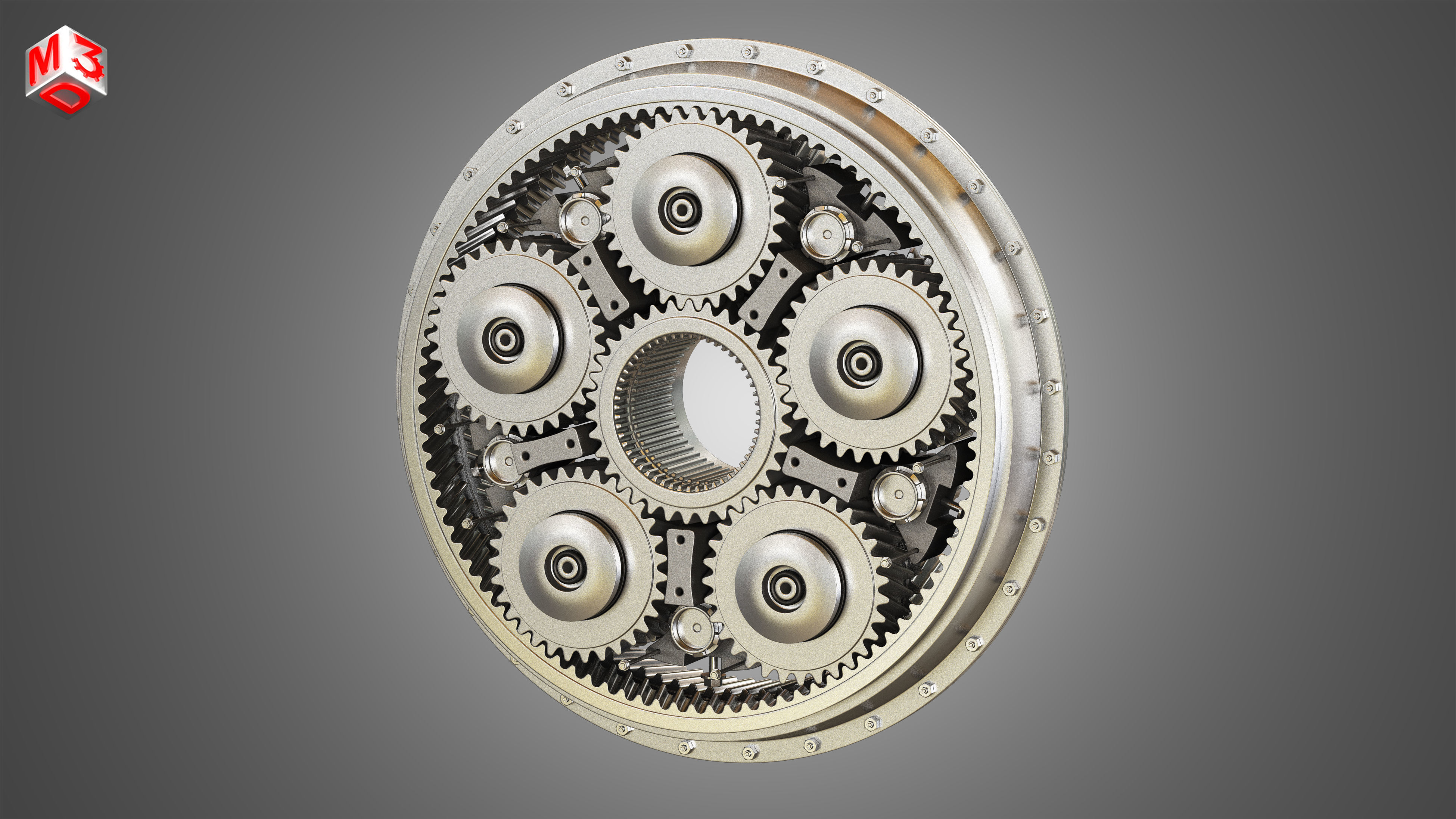 PW GTF Geared Turbofan Engine - with Interior Parts 3D model_28