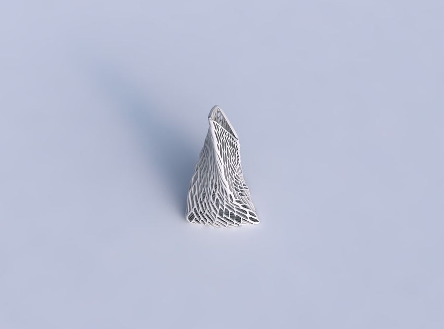 Vase twist grounded tipping triangle with lattice tiles 3D print model_1
