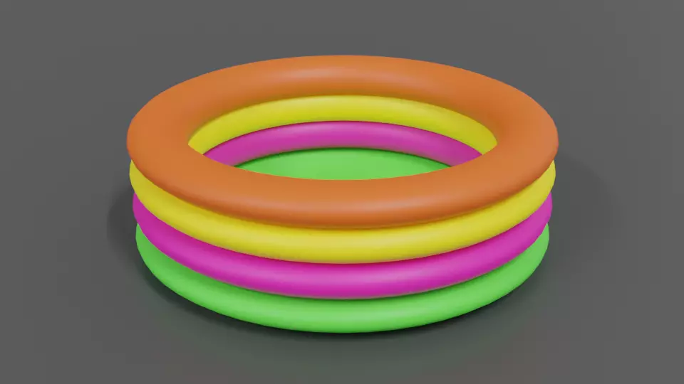 Low Poly Cartoon Outdoor Rubber Swimming Pool Low-poly 3D model