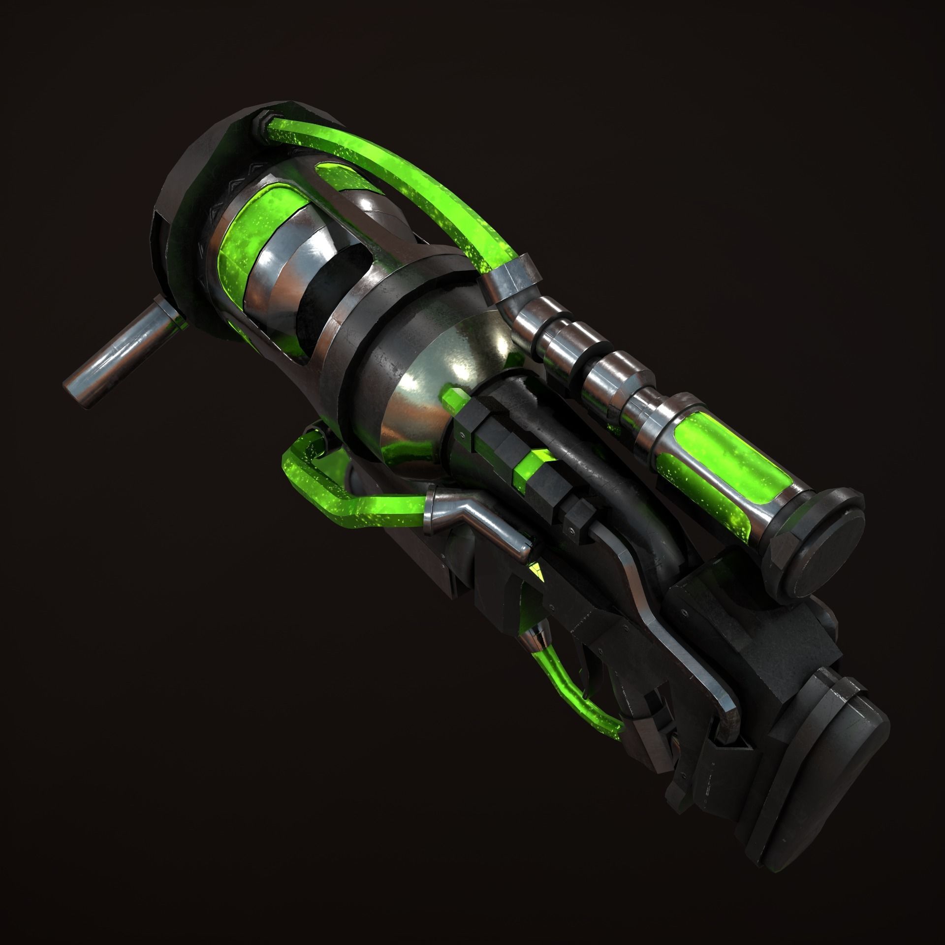 Sci-Fi  Biological Weapon Low-poly 3D model_7