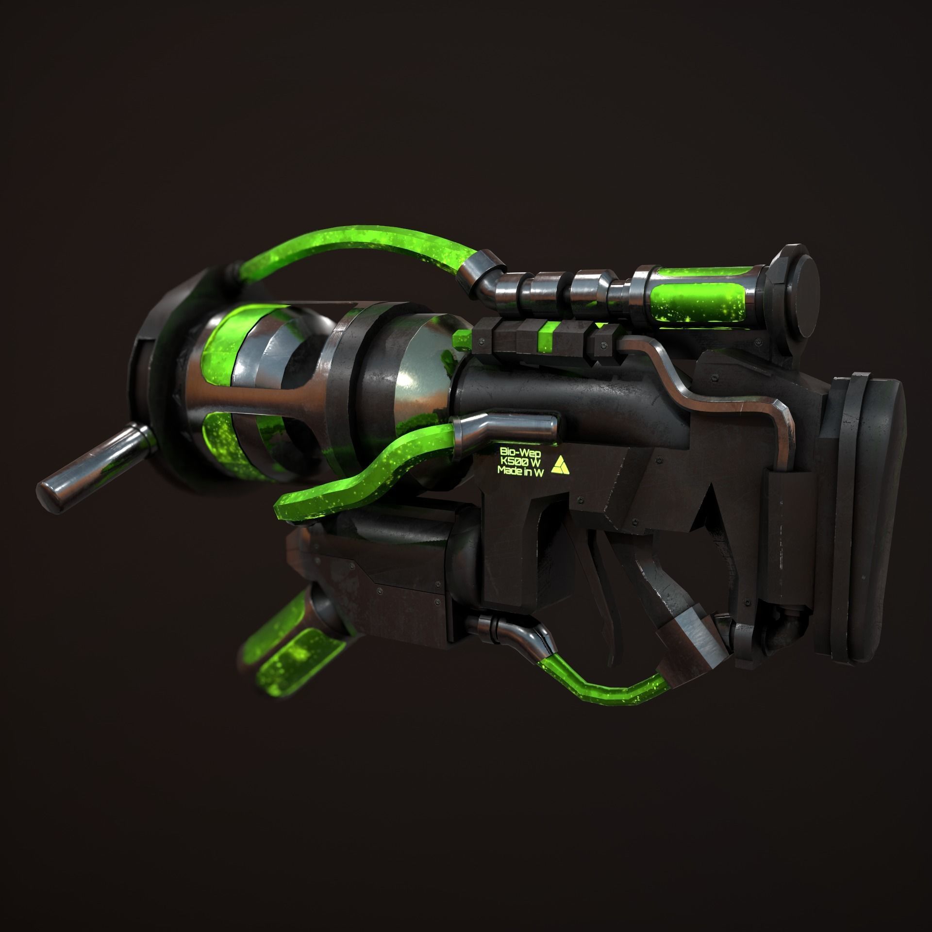 Sci-Fi  Biological Weapon Low-poly 3D model_3