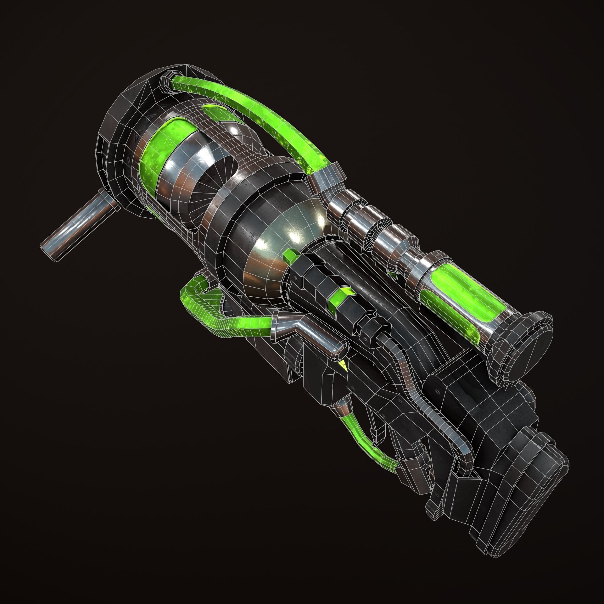 Sci-Fi  Biological Weapon Low-poly 3D model_8