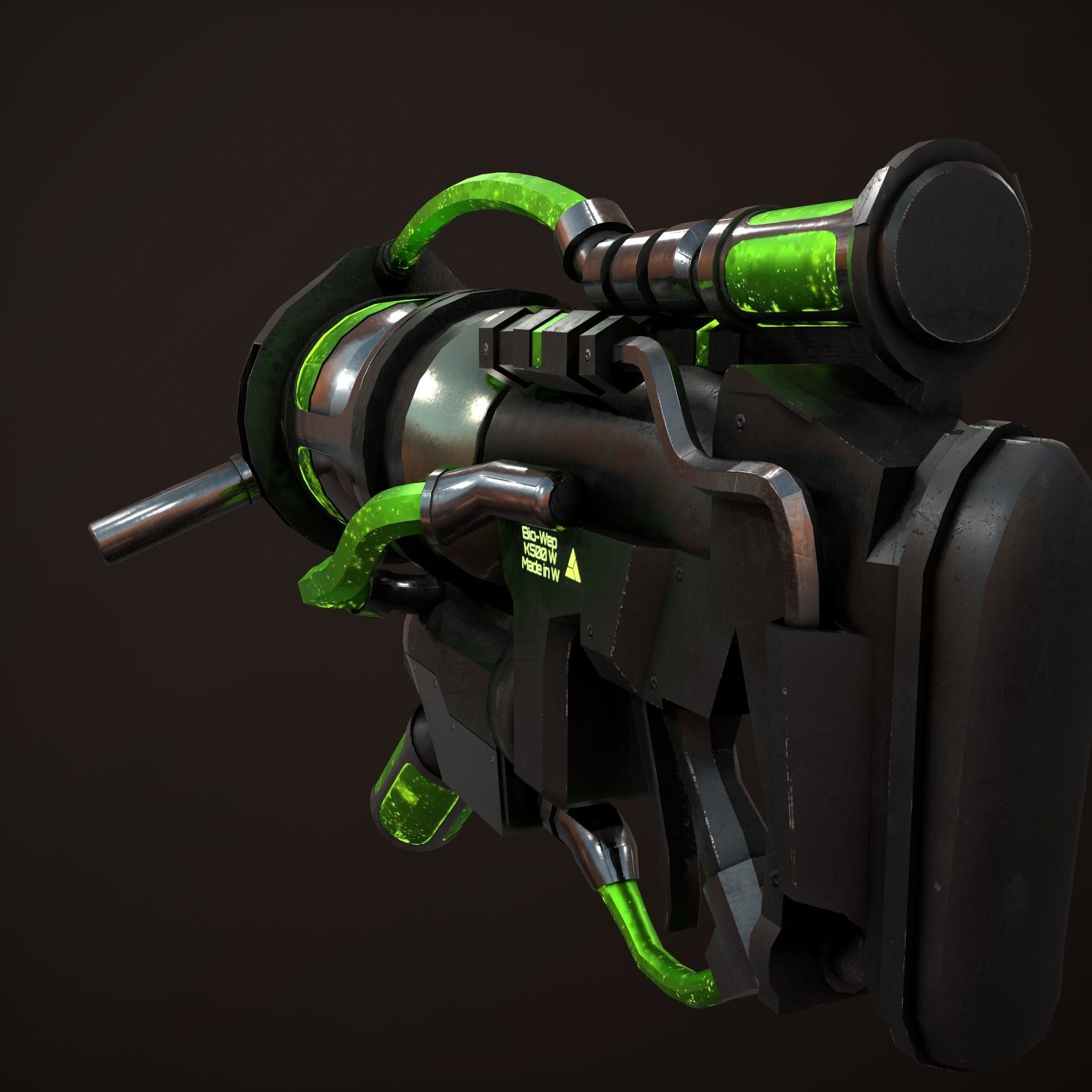 Sci-Fi  Biological Weapon Low-poly 3D model_6