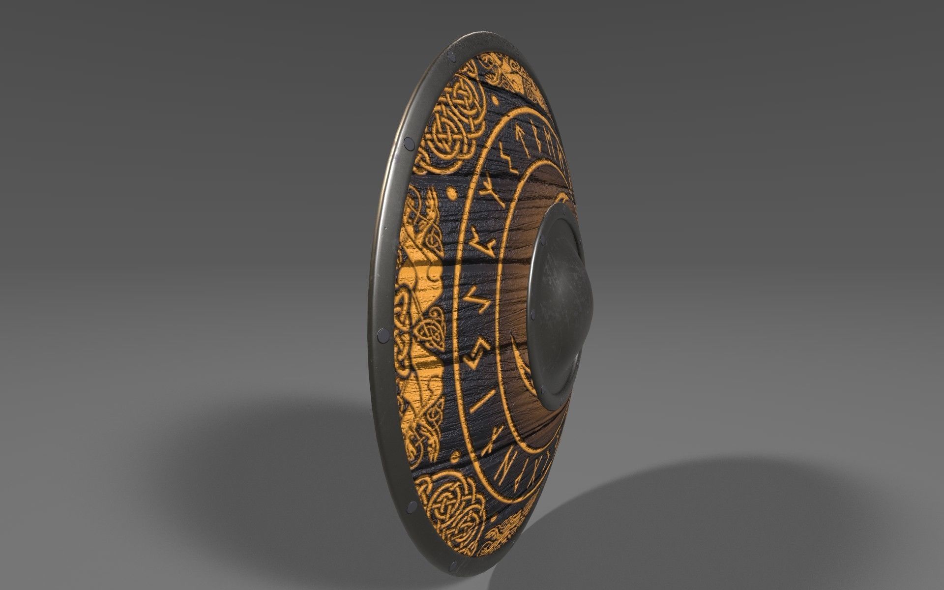 Viking Shield Low-poly 3D model_6