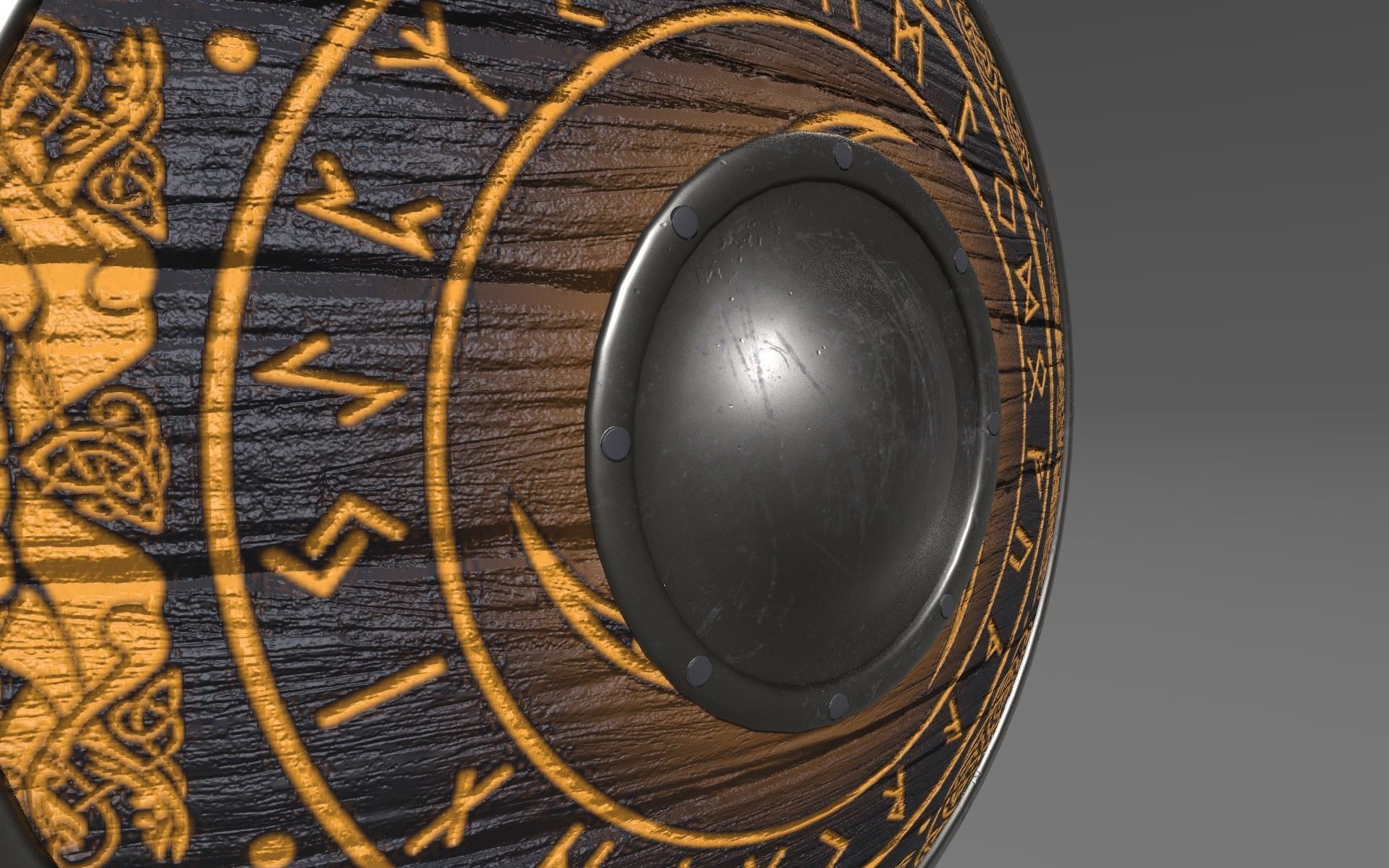 Viking Shield Low-poly 3D model_7