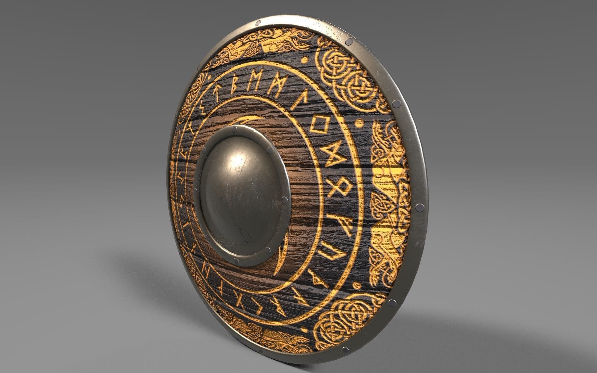 Viking Shield Low-poly 3D model_1