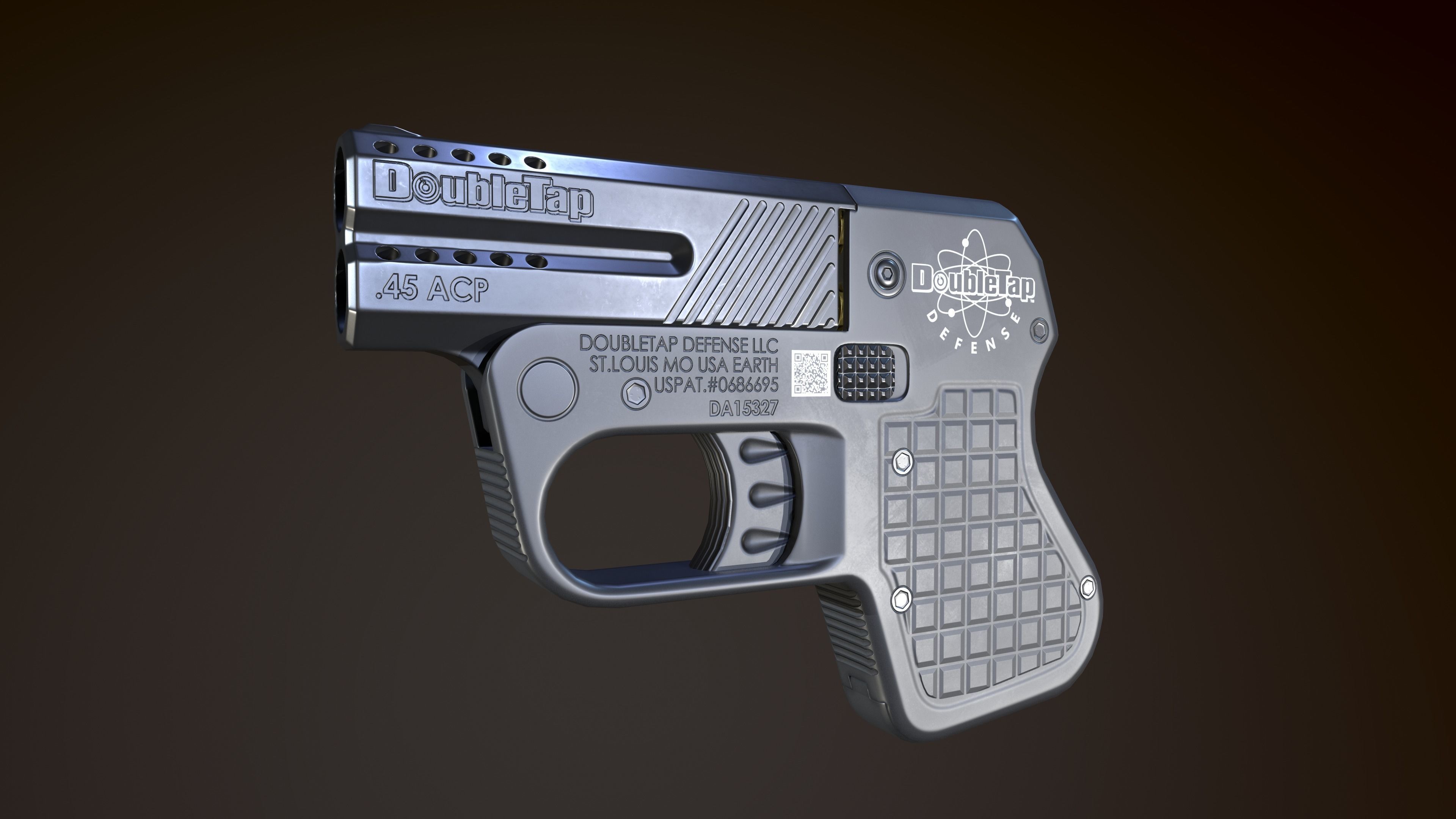 Heizer Defense Double Tap Derringer 45 acp Low-poly 3D model_0