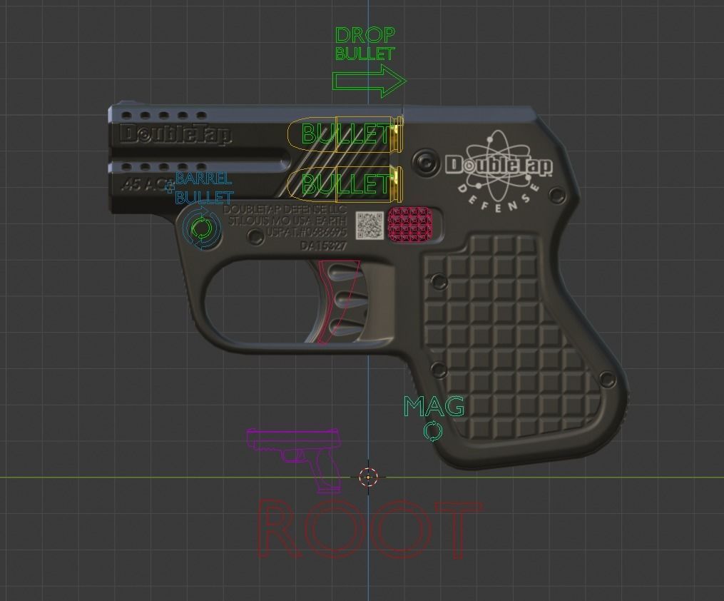 Heizer Defense Double Tap Derringer 45 acp Low-poly 3D model_3