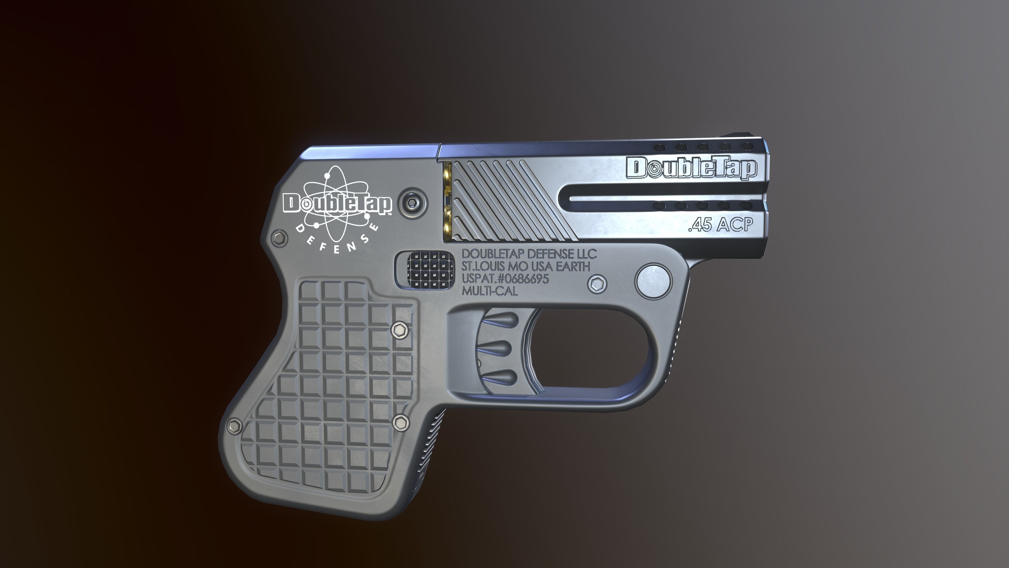 Heizer Defense Double Tap Derringer 45 acp Low-poly 3D model_5