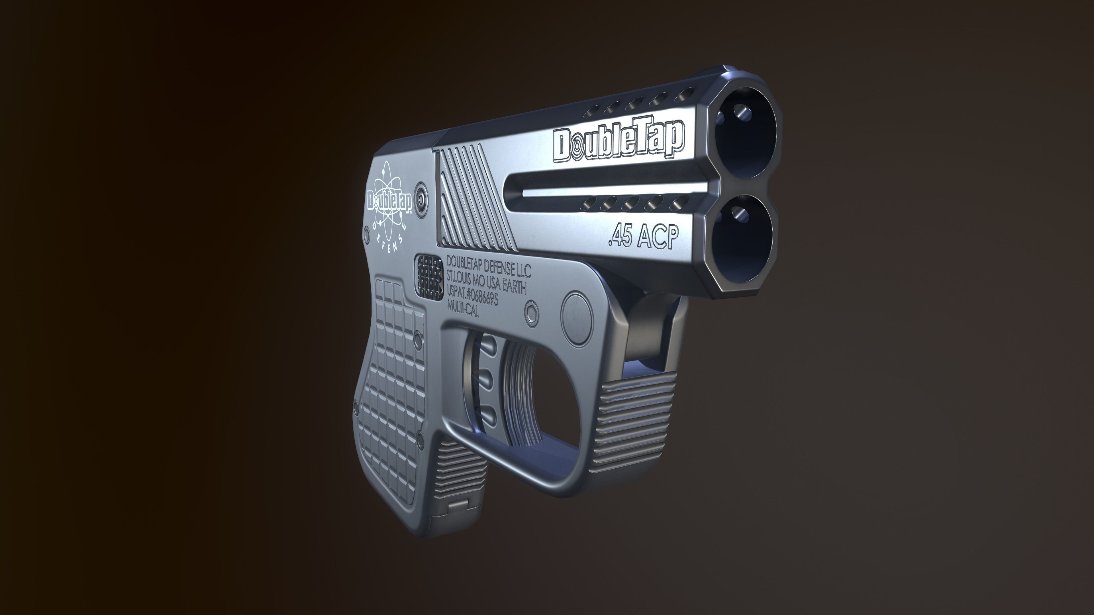Heizer Defense Double Tap Derringer 45 acp Low-poly 3D model_4