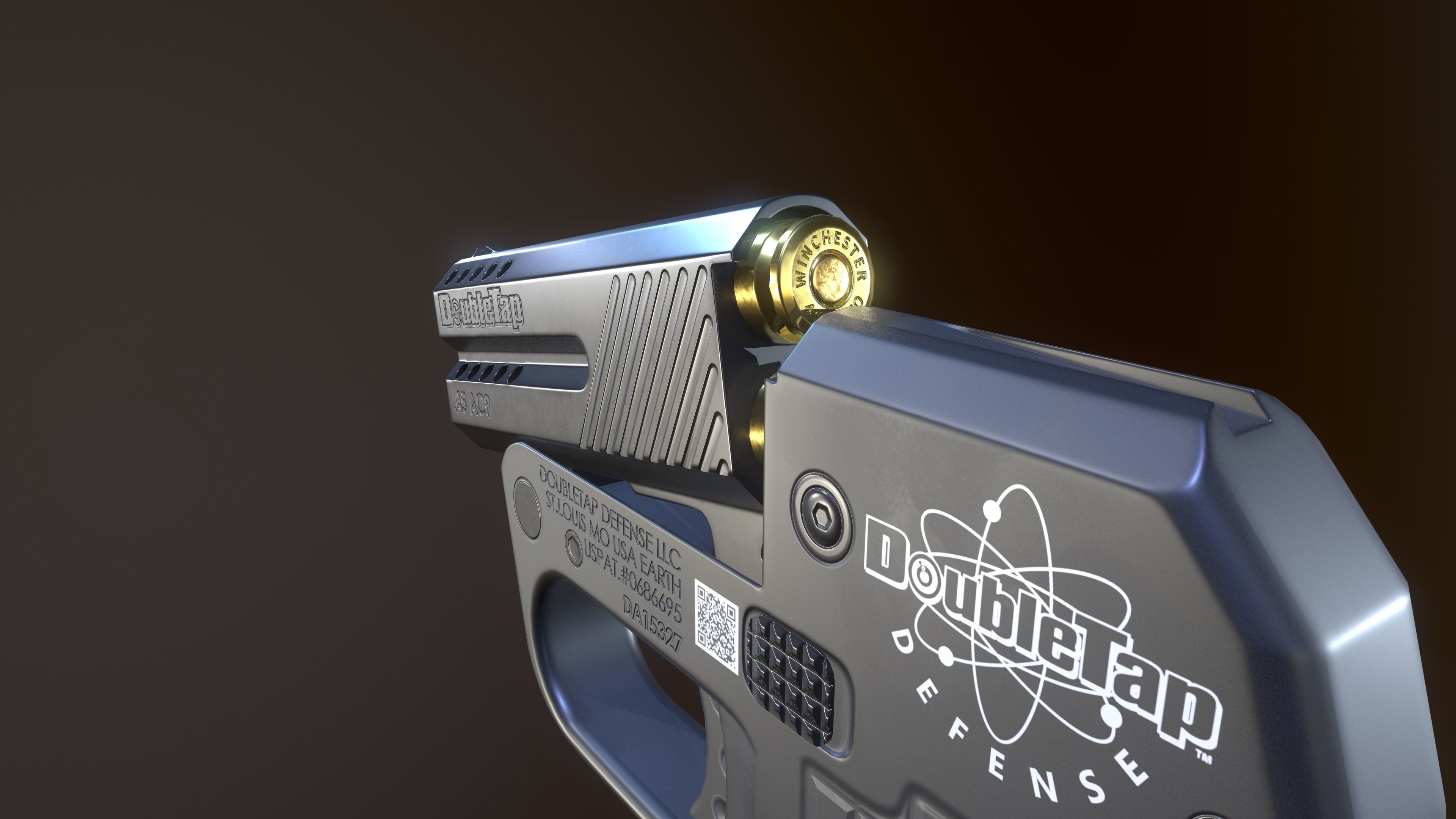 Heizer Defense Double Tap Derringer 45 acp Low-poly 3D model_6