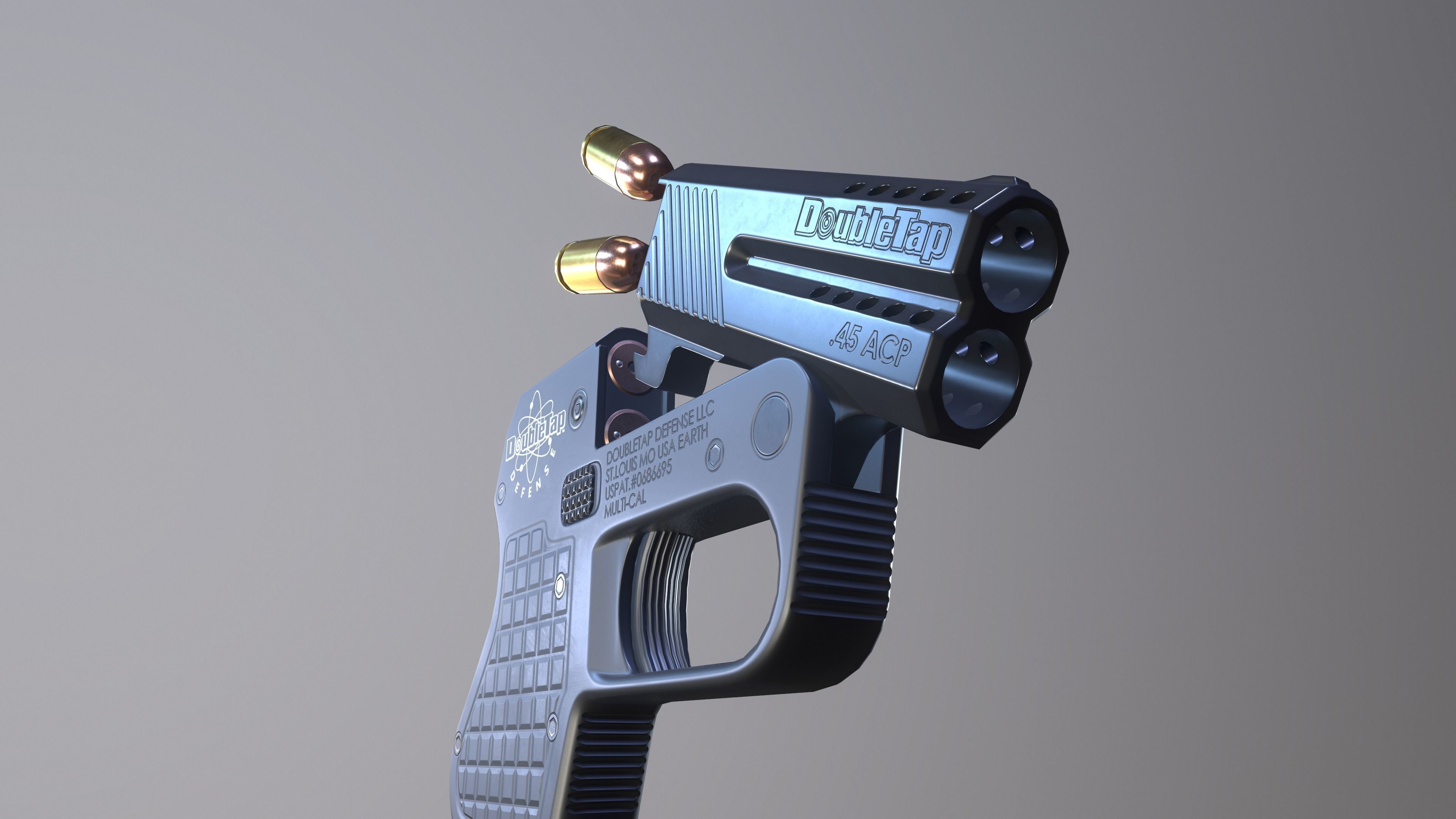 Heizer Defense Double Tap Derringer 45 acp Low-poly 3D model_7