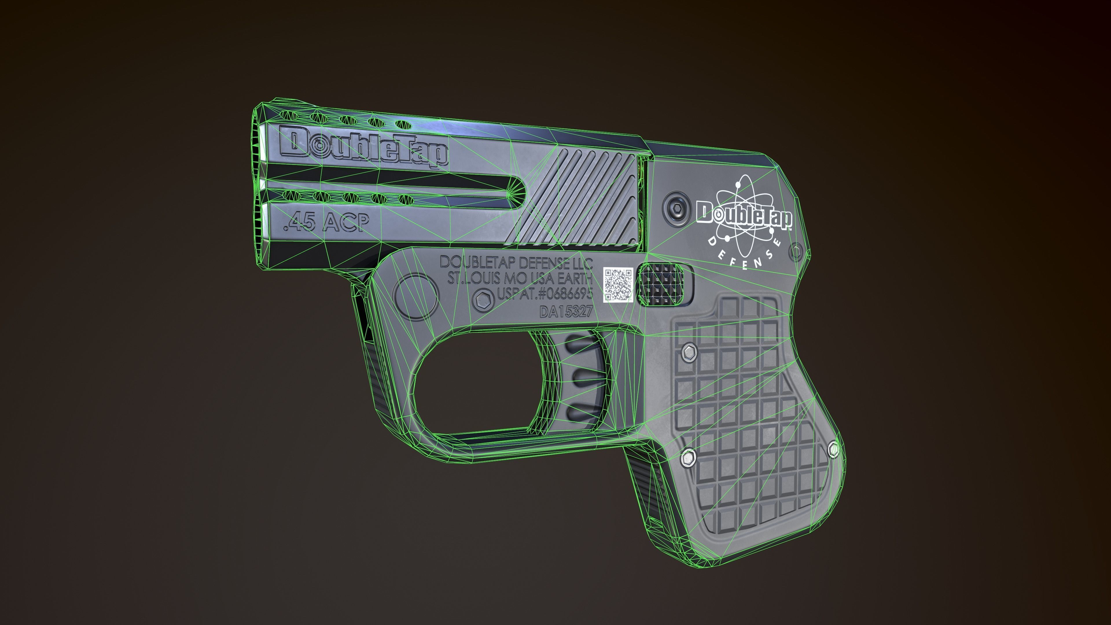 Heizer Defense Double Tap Derringer 45 acp Low-poly 3D model_2