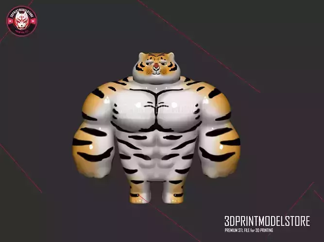 Muscle Tiger Meme Miniature Bust - Swole Tiger Cute Gift 3D print model