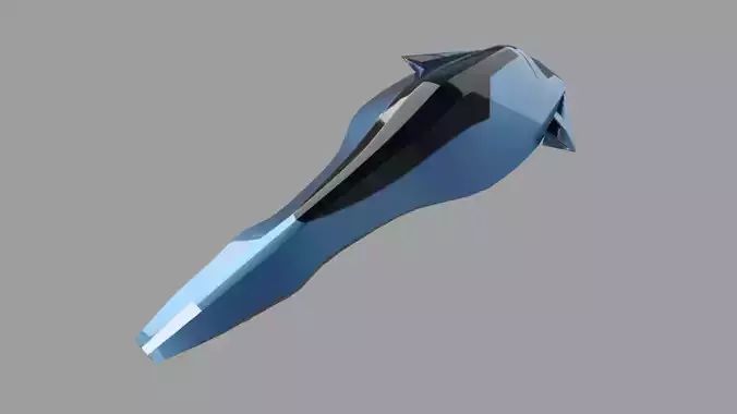 Spaceship Scifi Low-poly 3D model