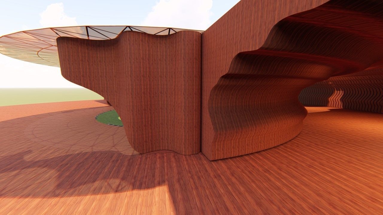 Rounded curved wall LS design version 2  3D model_8