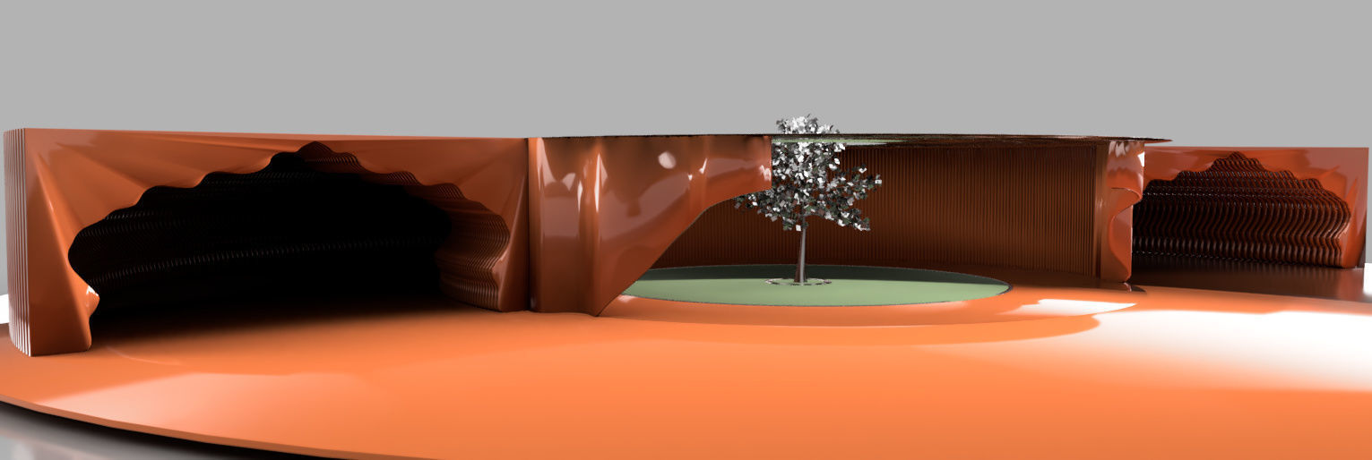 Rounded curved wall LS design version 2  3D model_11