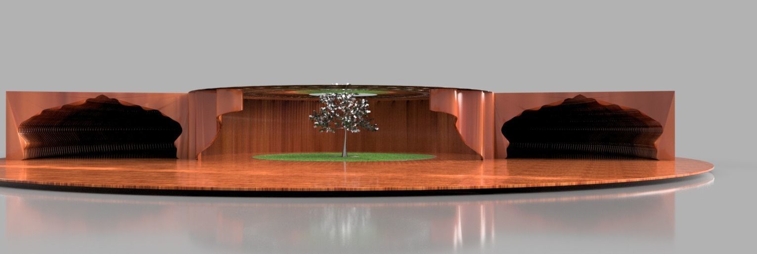 Rounded curved wall LS design version 2  3D model_1