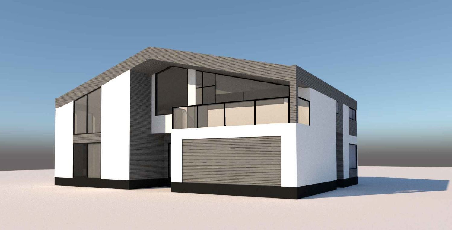 House modern on beach 3D model_1