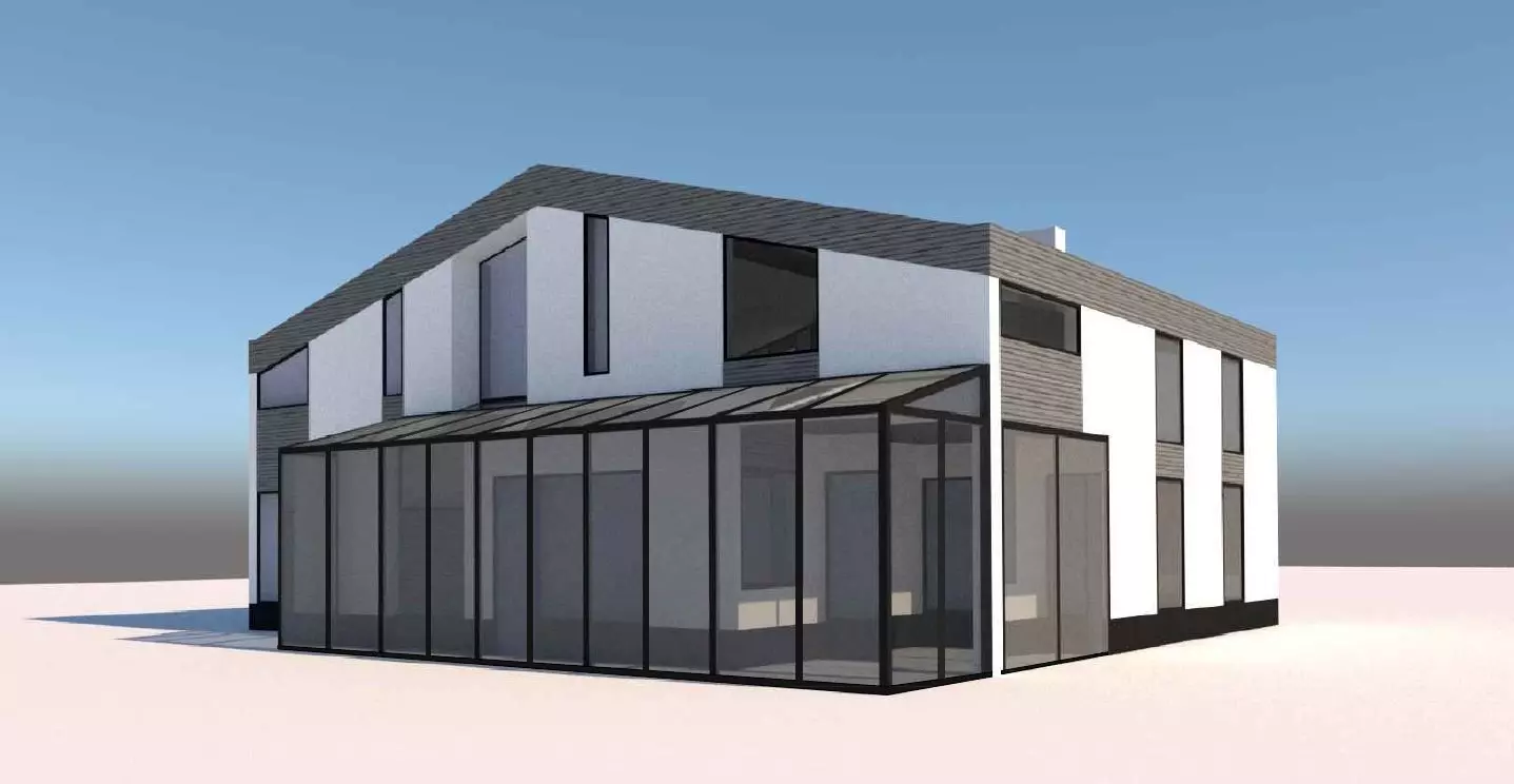 House modern on beach 3D model_0
