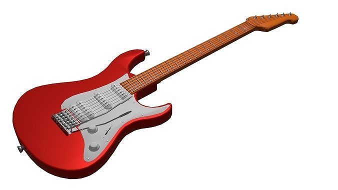 Electric guitar - Stratocaster Low-poly 3D model
