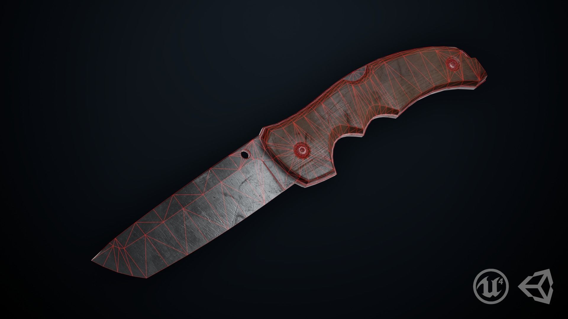 Old Knife - Game Ready Low-poly 3D model_2