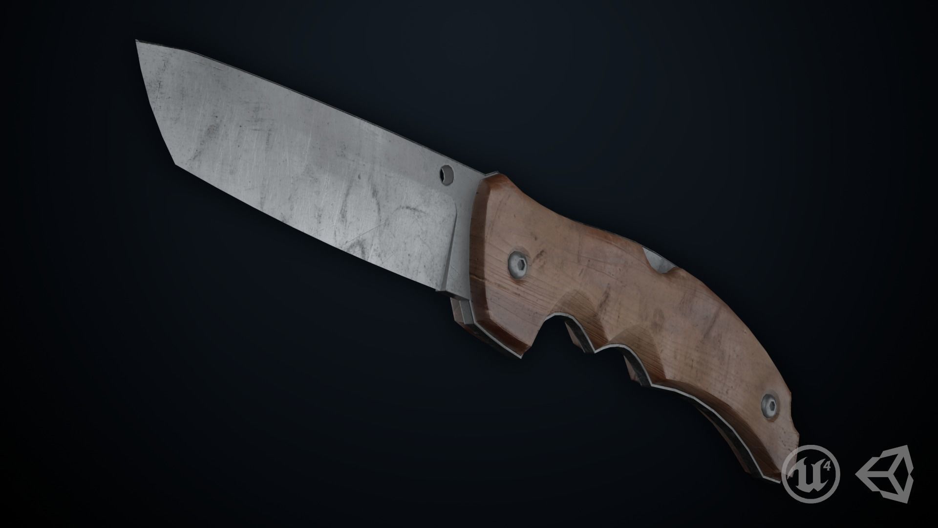 Old Knife - Game Ready Low-poly 3D model_3