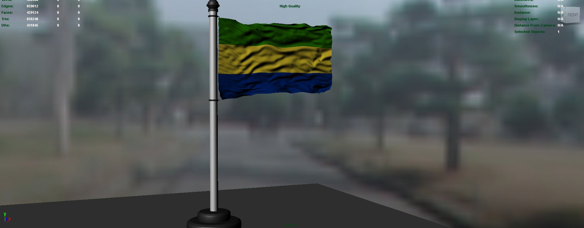 Gabon flag 3D model_2