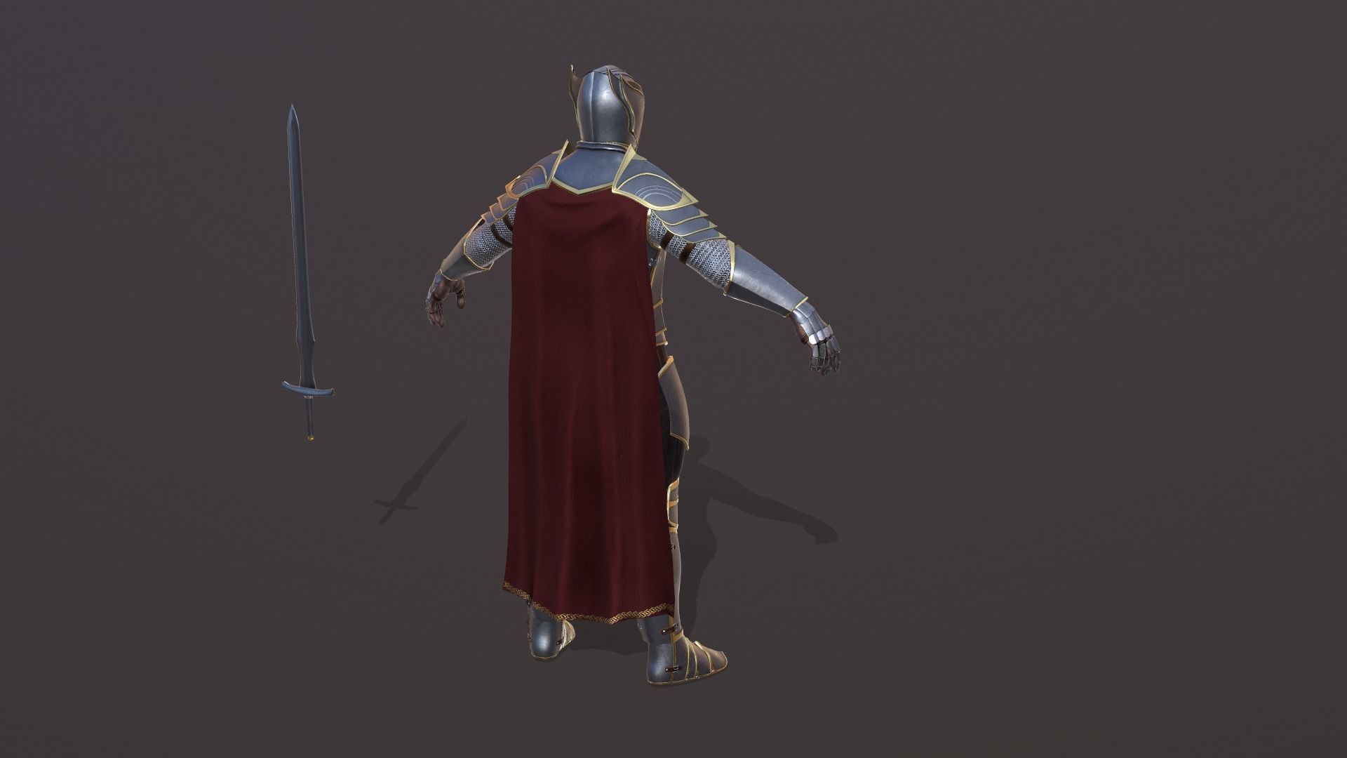 Fantasy Knight Low-poly 3D model_5