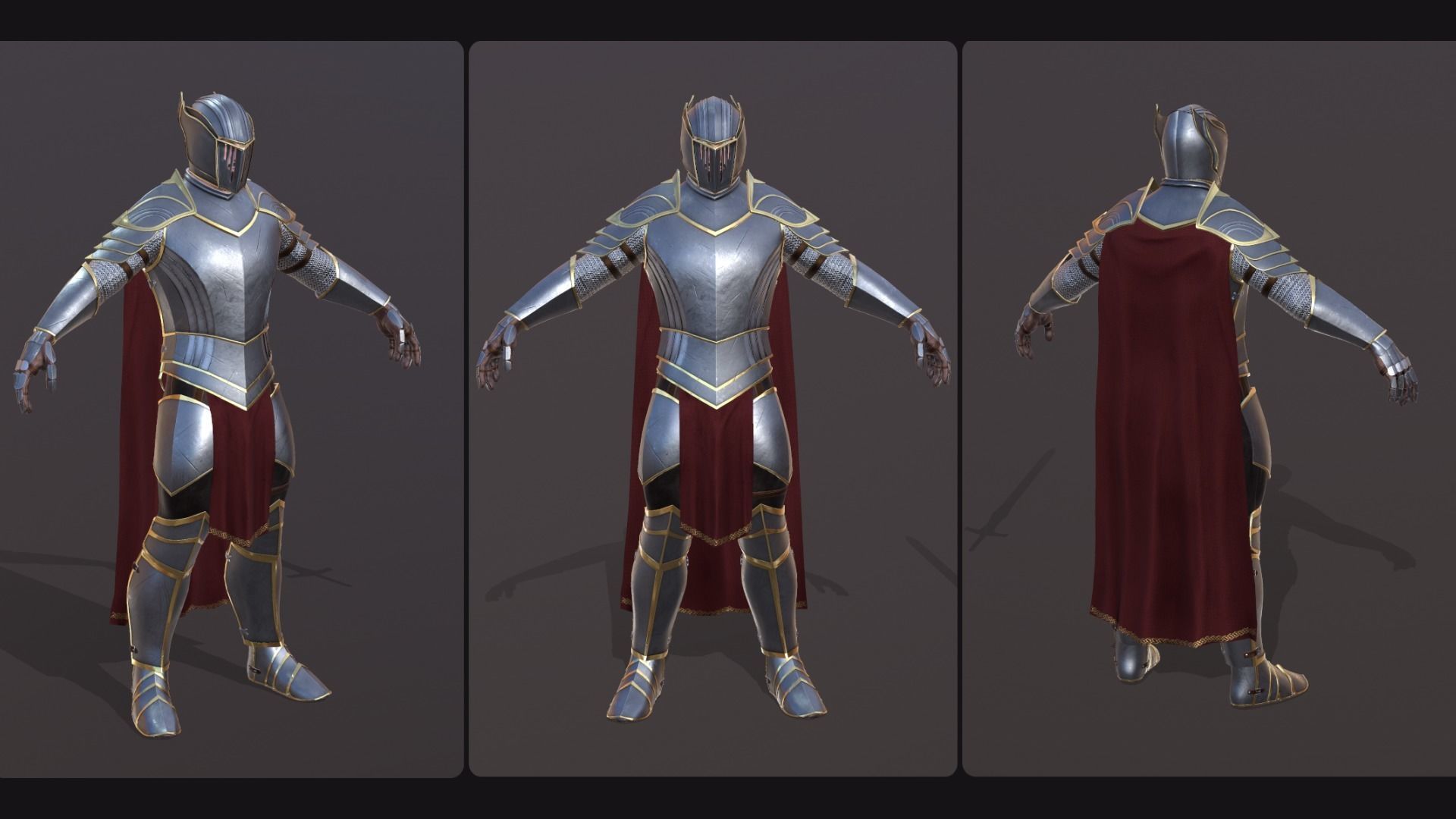 Fantasy Knight Low-poly 3D model_2