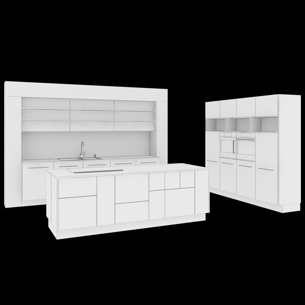 Kitchen 01 Low-poly 3D model_2