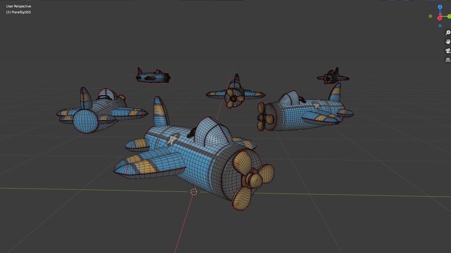 Plane Inflatable Toy Low-poly 3D model_7