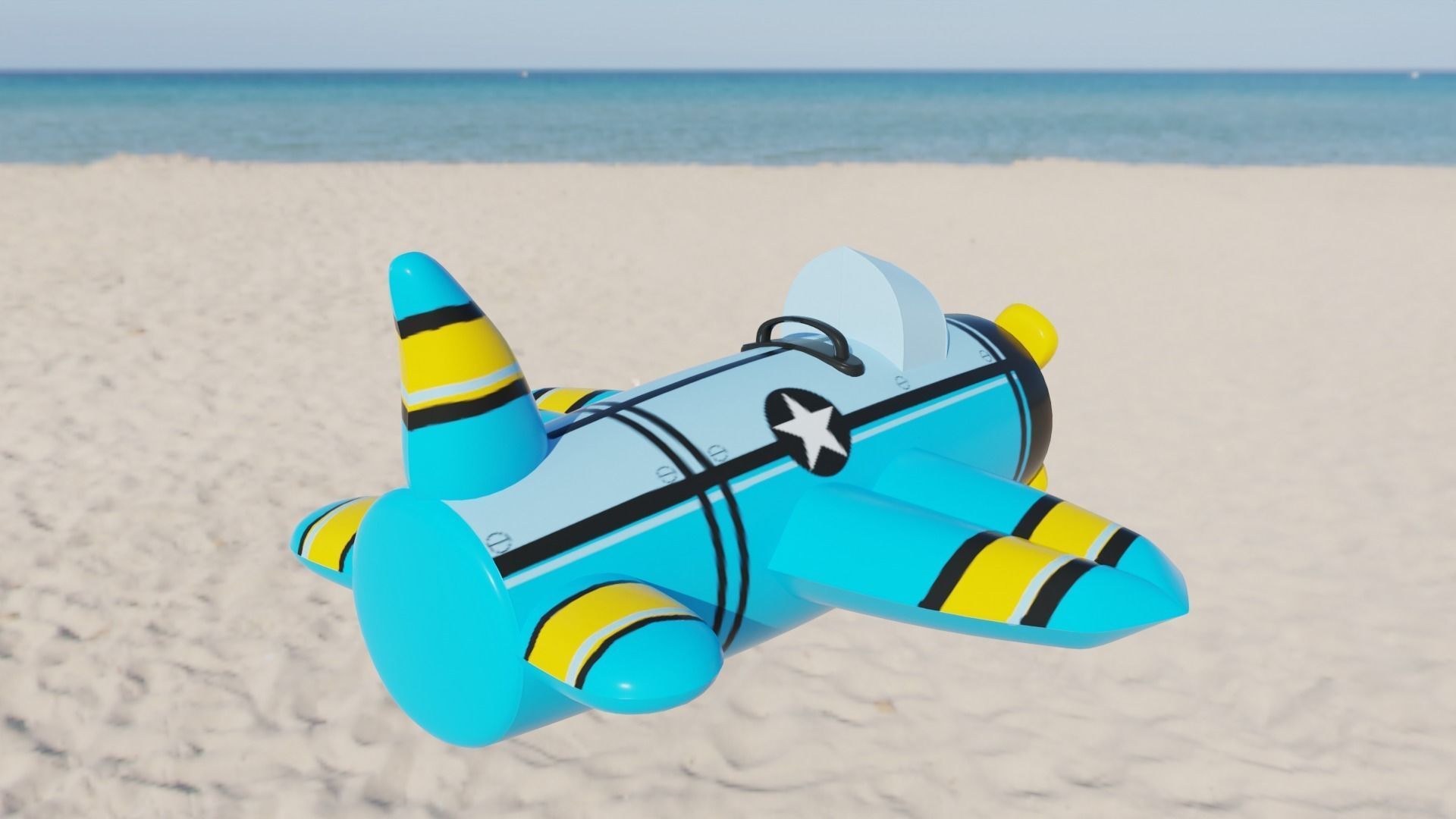 Plane Inflatable Toy Low-poly 3D model_1