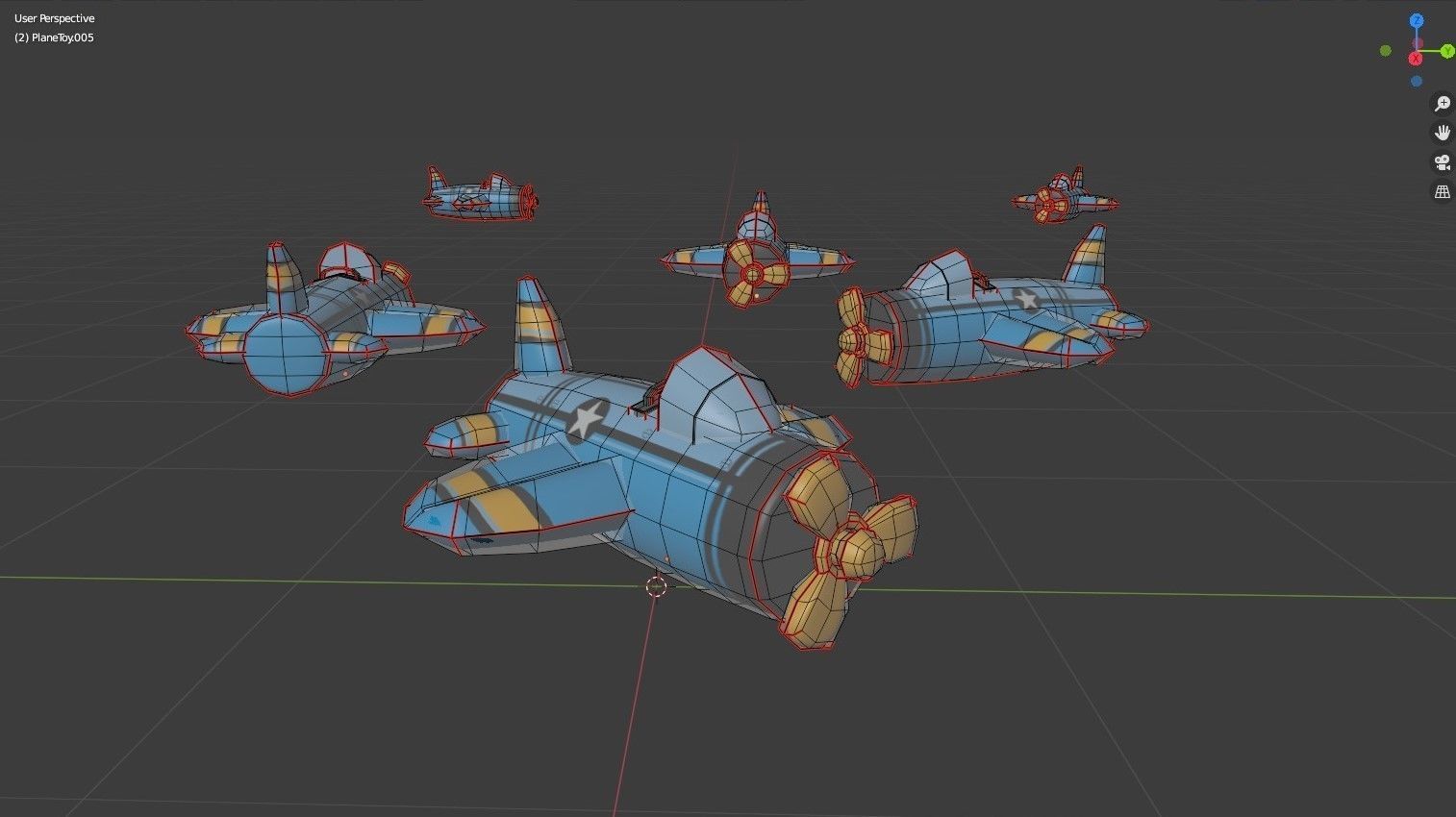 Plane Inflatable Toy Low-poly 3D model_6