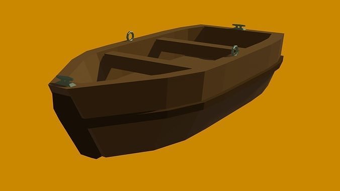 Low Poly Boat wooden Low-poly 3D model