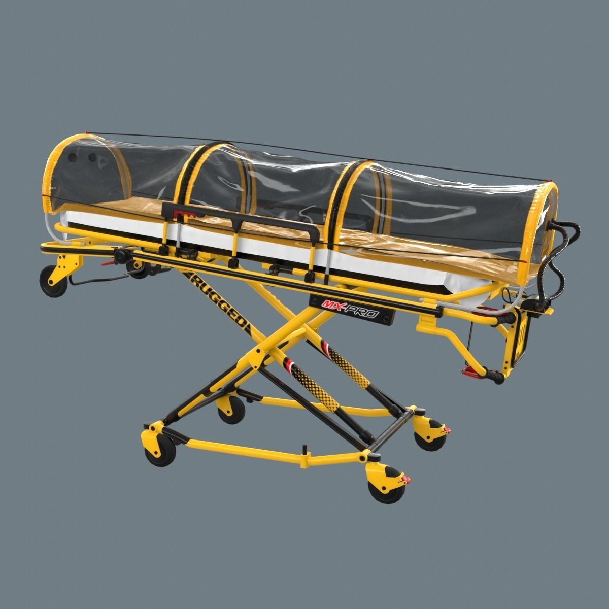 Corona Emergency Stretcher Low-poly 3D model_8