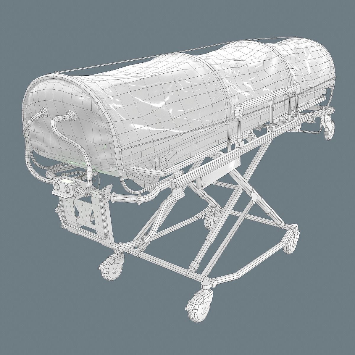 Corona Emergency Stretcher Low-poly 3D model_28